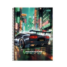 Caderno Universitário Espiral Cross Racing 80 Folhas Foroni - Sortido