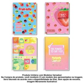 Caderno Universitário Espiral Fruit-Tella 160 Folhas Credeal - Sortido