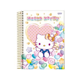 Caderno Universitário Espiral Hello Kitty 80 Folhas Jandaia - Sortido