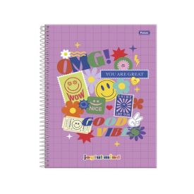 Caderno Universitário Espiral Joyful 80 Folhas Foroni - Sortido