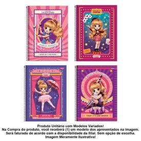 Caderno Universitário Espiral Judy 80 Folhas Foroni - Sortido