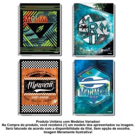 Caderno Universitário Espiral Mormaii 160 Folhas Credeal - Sortido