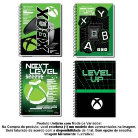 Caderno Universitário Espiral Xbox 160 Folhas Credeal - Sortido