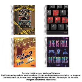 Caderno Universitário Player 1 240 Folhas Jandaia - Sortido