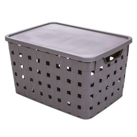 Caixa Organizadora com Tampa Fita 29 Litros Plasútil - Cinza