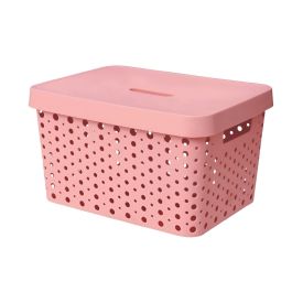 Caixa Organizadora com Tampa Usual Plastic 17 Litros - Rosé