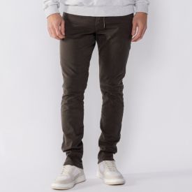 Calça Masculina Skinny De Sarja Thing Verde Militar