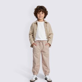 Calça Jogger Infantil Menino 4 a 10 Hot Dog Bege