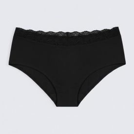 Calcinha Básica Com Renda No Cós Camila Moretti Preto