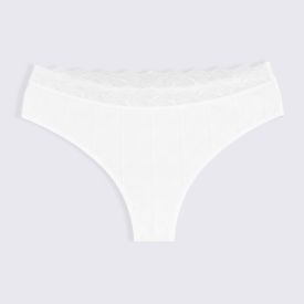 Calcinha Fio Dental De Poliamida Camila Moretti Branco