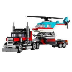 Caminhão Plataforma Com Helicóptero 3 Em 1 Lego - 31146