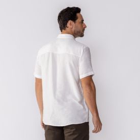 Camisa Masculina De Botão Manga Curta Thing Off White