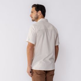 Camisa Masculina Lisa Viscolinho Marc Alain Natural