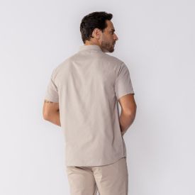 Camisa Masculina Manga Curta Sarja Marc Alain Chino