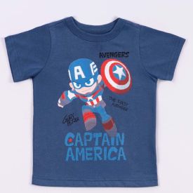 Camiseta Capitão América Infantil 1 a 3 Anos Marvel
