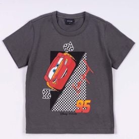 Camiseta Carros Infantil 1 a 3 Anos Disney Grafite