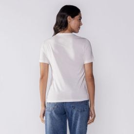 Camiseta Feminina Com Strass Patricia Foster Off White