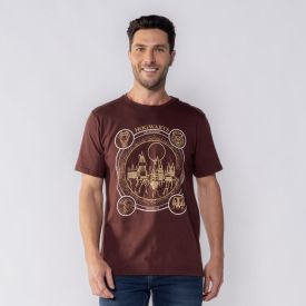 Camiseta Harry Potter Masculina Bandup Marrom