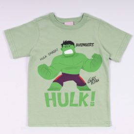 Camiseta Hulk Infantil 1 a 3 Anos Marvel Verde Palmeira
