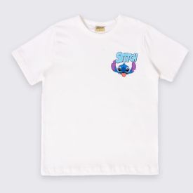 Camiseta Infantil Stitch 4 a 10 anos Com Mochila Disney
