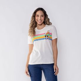 Camiseta Mickey Mouse E Amigos Feminina Bandup Off White