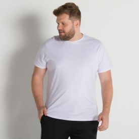 Camiseta Plus Size Básica Marc Alain Branco