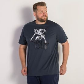 Camiseta Plus Size Masculino Pantera Negra Marvel Cinza Medio