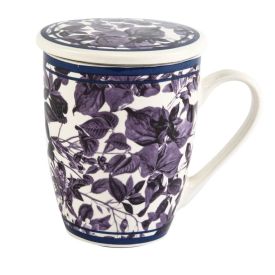 Caneca Com Tampa Em Porcelana E Filtro De Aço Lyor 310Ml - Blue Garden