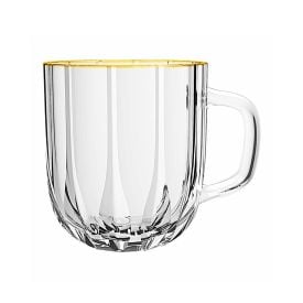 Caneca Refinatto Com Filete Dourado 280Ml L'hermitage - Vidro