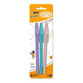 Caneta Esferogr&aacute;fica 1.0 Cristal Efeito Matte Bic - 3 Unidades
