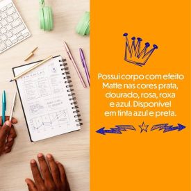 Caneta Esferogr&aacute;fica 1.0 Cristal Efeito Matte Bic - 3 Unidades