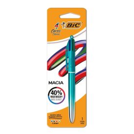 Caneta Retr&aacute;til 1.0 Degrad&ecirc; Met&aacute;lico Bic - 4 Cores