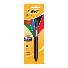 Caneta Retr&aacute;til 1.0 Grip Pro Bic - 4 Cores