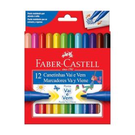 Canetinhas com Ponta Vai e Vem Faber Castell - 12 Unidades