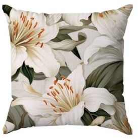 Capa de Almofada Veludo 43X43 cm Estampada Havan Casa - Lírio