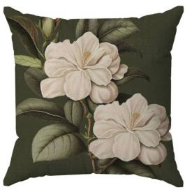 Capa de Almofada Veludo 43X43 cm Estampada Havan Casa - Flores Verde Musgo