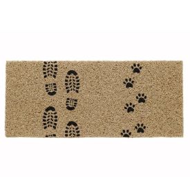 Capacho Para Porta De Entrada 30X70 Cm Vinil Long Havan Casa - Bege Pegadas