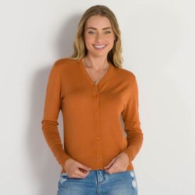 Cardigan Básico Patricia Foster Caramelo