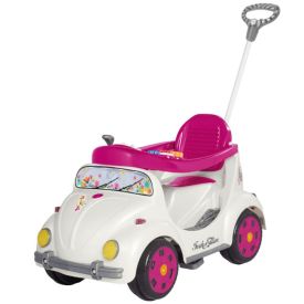 Carro Calesita Fouks Passeio E Pedal  - Branco/Rosa
