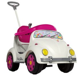 Carro Calesita Fouks Passeio E Pedal - Branco/Rosa