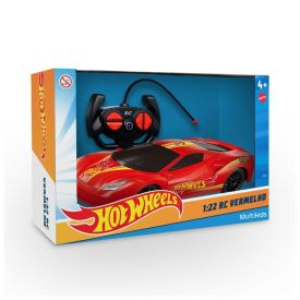 Carro De Controle Remoto Hot Wheels Rc Vermelho Com Luz - Multikids