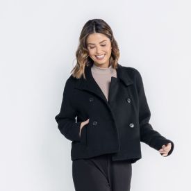 Casaco Feminino Curto De Lã Boby Blues