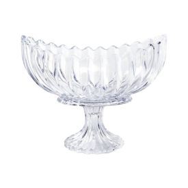 Centro de Mesa com Pé Geneva Wolff 28Cm - Transparente