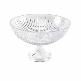 Centro De Mesa Cristal Com Pé Queen Lyor 30 Cm - Transparente