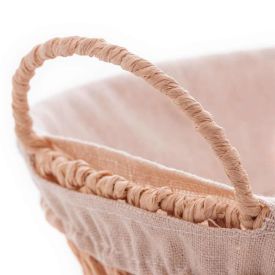 Cesta De Pão Oval Com Alças Tecido Natural Wolff - 27cm