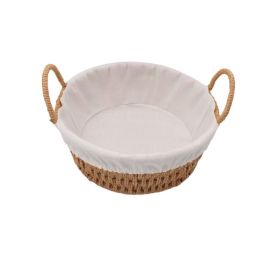 Cesta De Pão Redonda Com Alça Havan Casa 26Cm - Tecido Natural