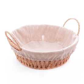 Cesta De Pão Redonda Com Alças Tecido Natural Wolff - 24cm