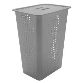 Cesto Para Roupas Com Tampa Martiplast 47L - Chumbo