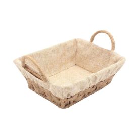 Cesto Retangular Com Forro Havan Casa 21Cm - Natural