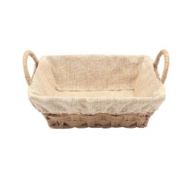 Cesto Retangular Com Forro Havan Casa 24Cm - Natural